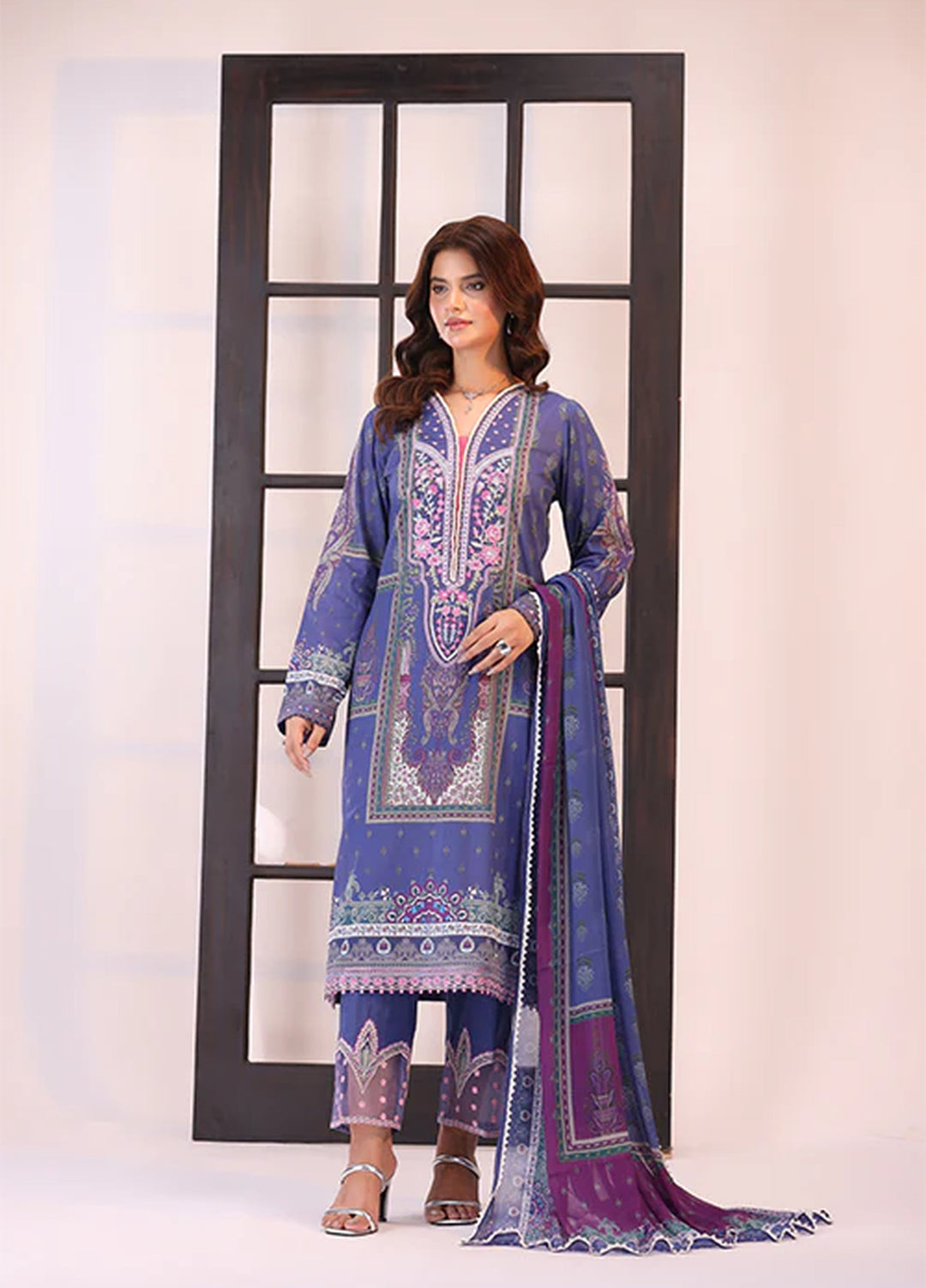 La Elise Women Unstitched Embroidered Lawn 3 Piece Suit 0001203 Eliza - Casual Collection