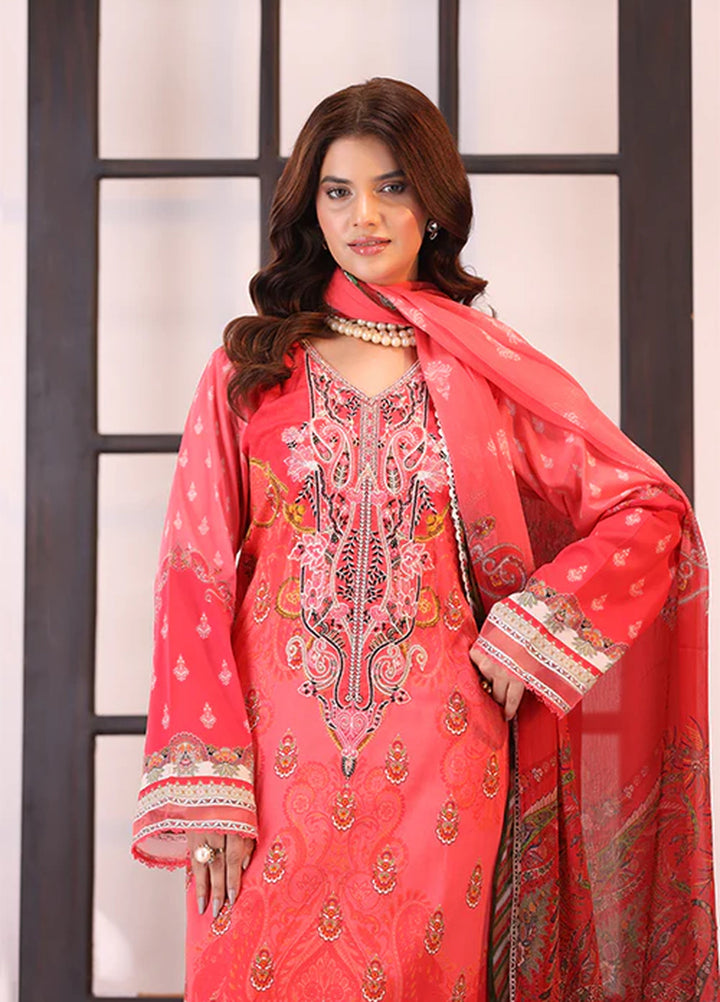 La Elise Women Unstitched Embroidered Lawn 3 Piece Suit 0001202 Effie - Festive Collection