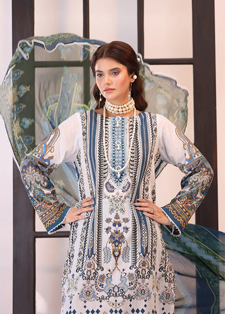 La Elise Women Unstitched Embroidered Lawn 3 Piece Suit 0001205 Kaia - Festive Collection
