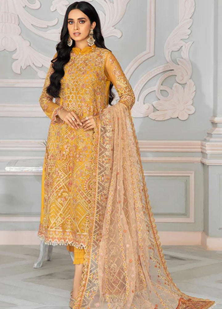 Bahaar by Zarif Embroidered  Suits Unstitched 3 Piece ZB 03 GOLDIER - Luxury Collection