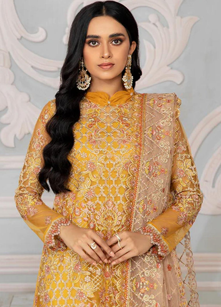 Bahaar by Zarif Embroidered  Suits Unstitched 3 Piece ZB 03 GOLDIER - Luxury Collection