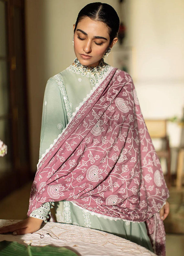 Cross Stitch Embroidered Linen Suits Unstitched 3 Piece CS22W 04 Pistachio Glaze - Winter Collection