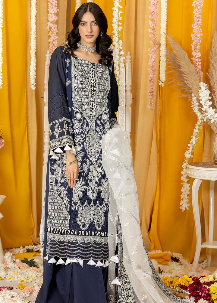 Ghazal By Humdum Embroidered Lawn Suits Unstitched 3 Piece HD23G D-03 - Summer Collection