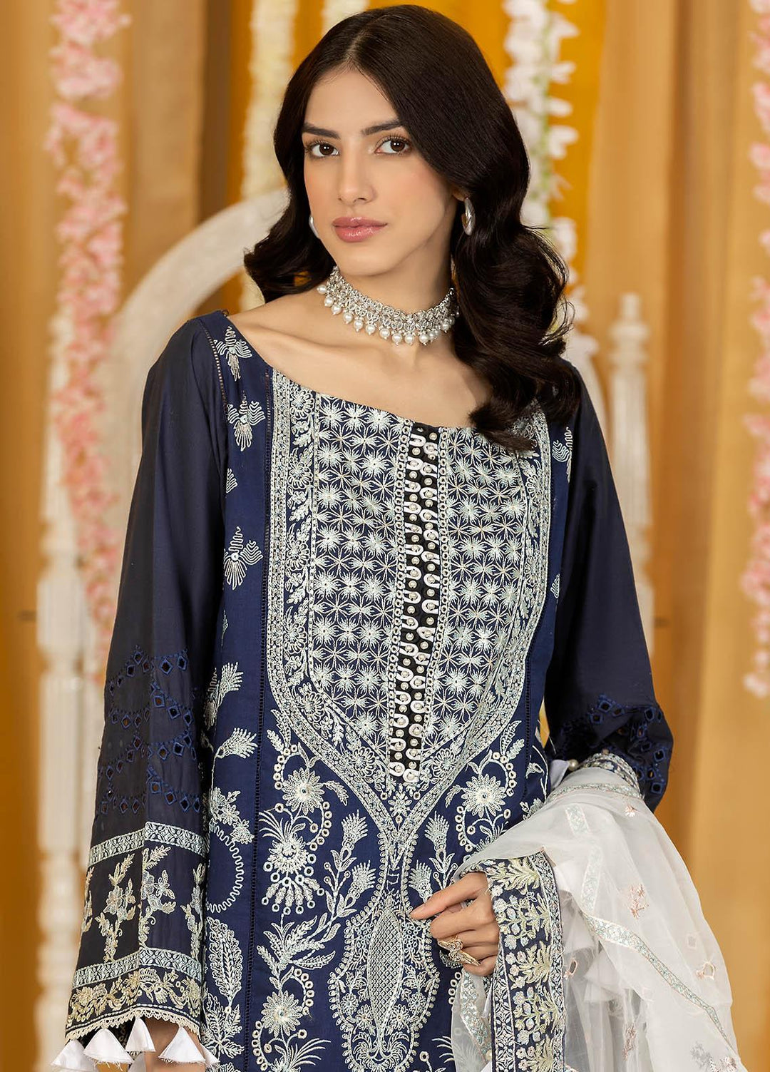 Ghazal By Humdum Embroidered Lawn Suits Unstitched 3 Piece HD23G D-03 - Summer Collection
