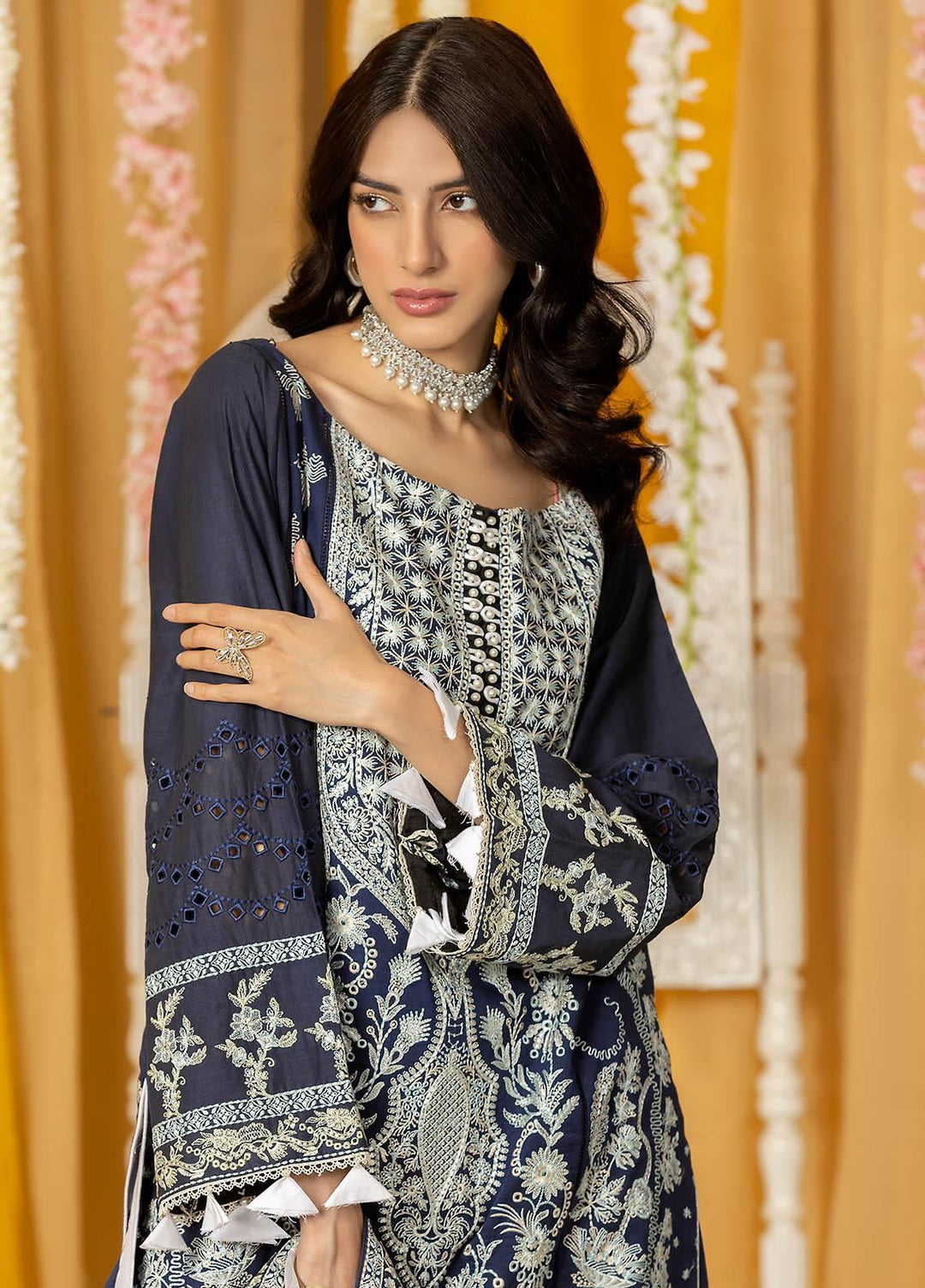 Ghazal By Humdum Embroidered Lawn Suits Unstitched 3 Piece HD23G D-03 - Summer Collection