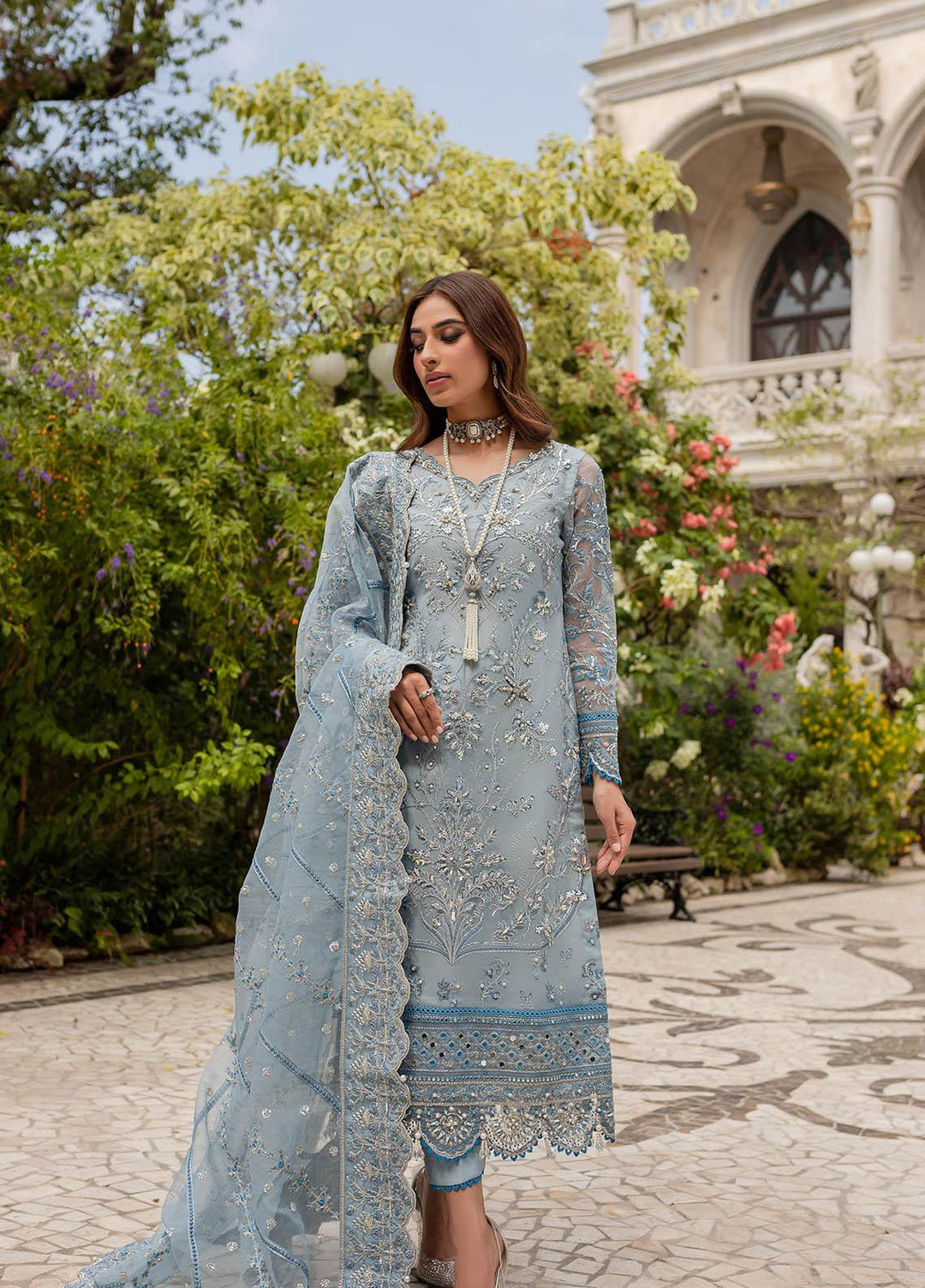 Gulaal Luxury Embroidered Organza 3 Piece Dress GL22LP-1 02 Estirah