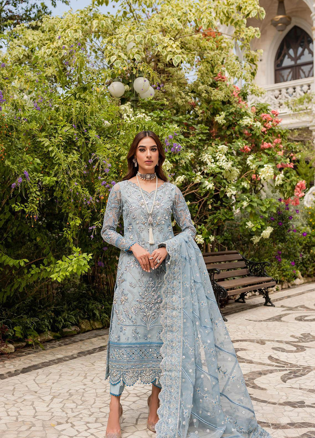 Gulaal Luxury Embroidered Organza 3 Piece Dress GL22LP-1 02 Estirah