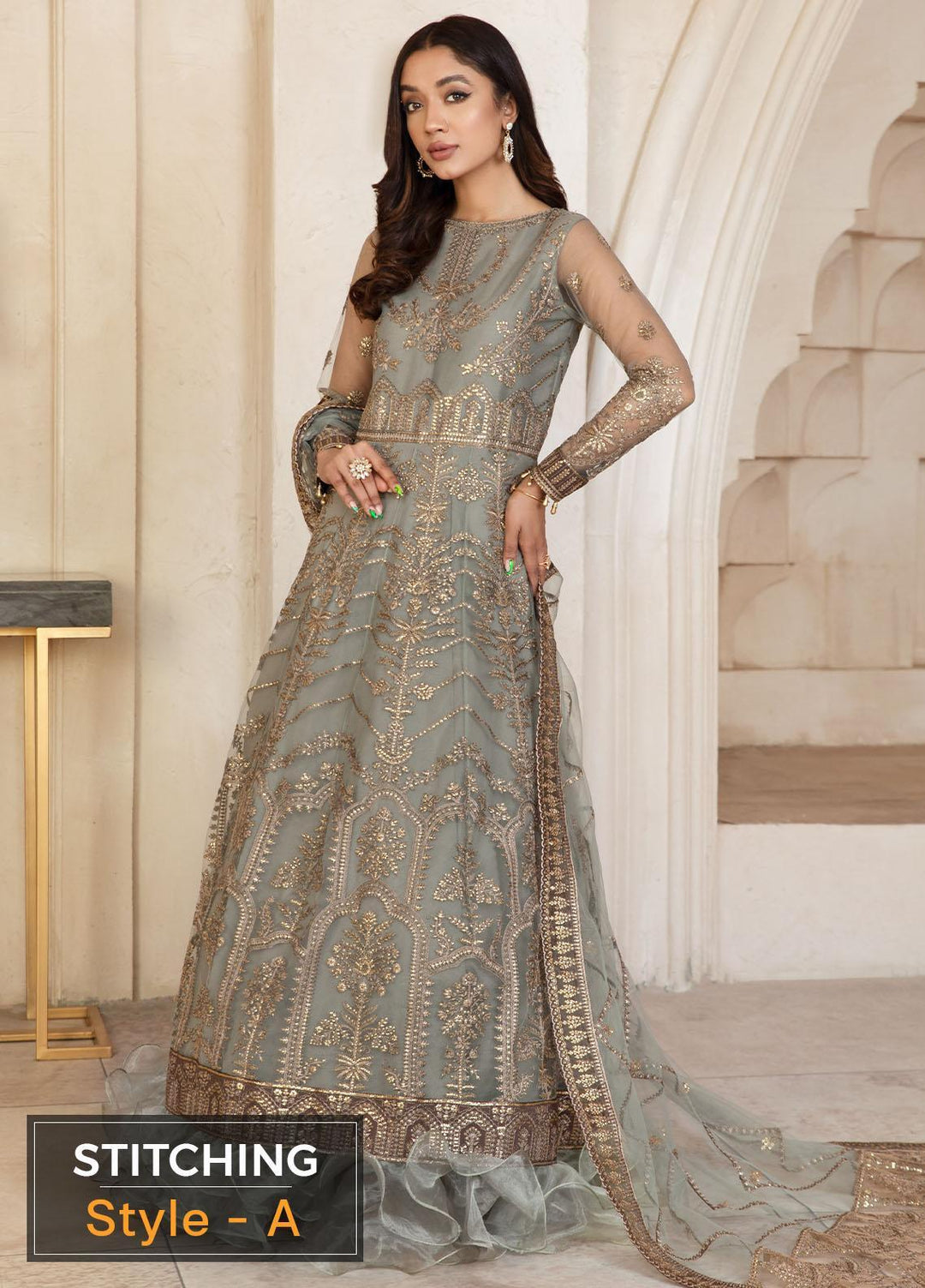 Gulzaar By Zarif Embroidered  Suits Unstitched 3 Piece ZR25UF ZFG 01 GUZEL - Luxury Collection