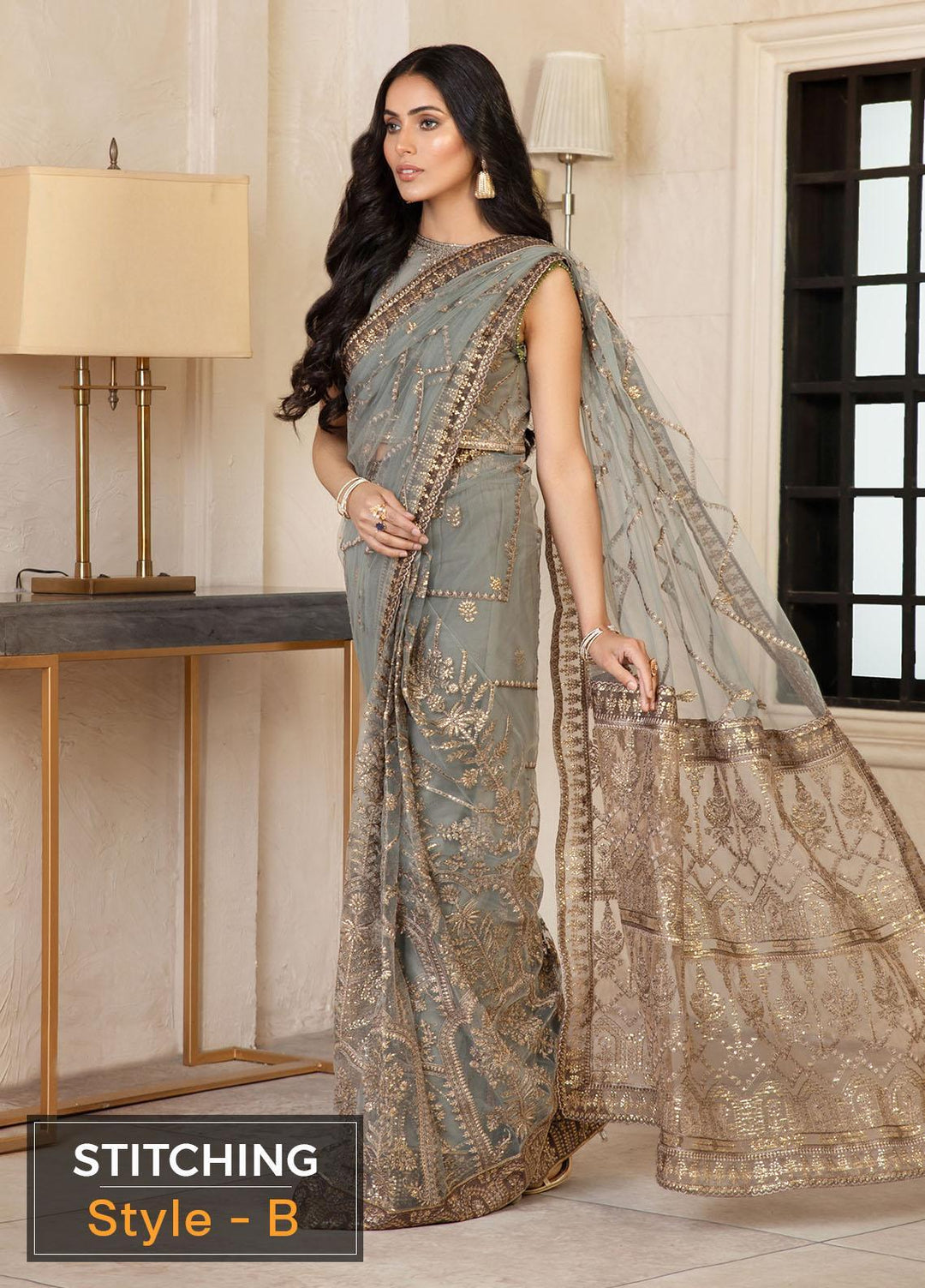 Gulzaar By Zarif Embroidered  Suits Unstitched 3 Piece ZR25UF ZFG 01 GUZEL - Luxury Collection