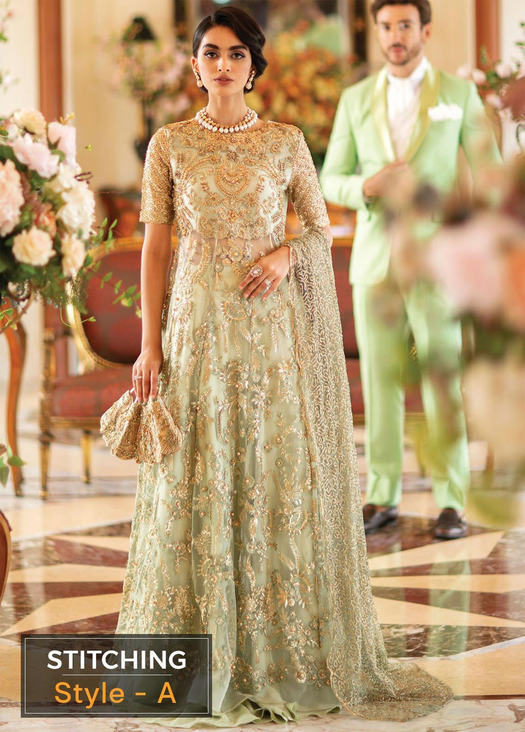 Serendipity by Mushq Embroidered Net Suits Unstitched 4 Piece MQ22S TDL22-07 Julie - Luxury Wedding Collection