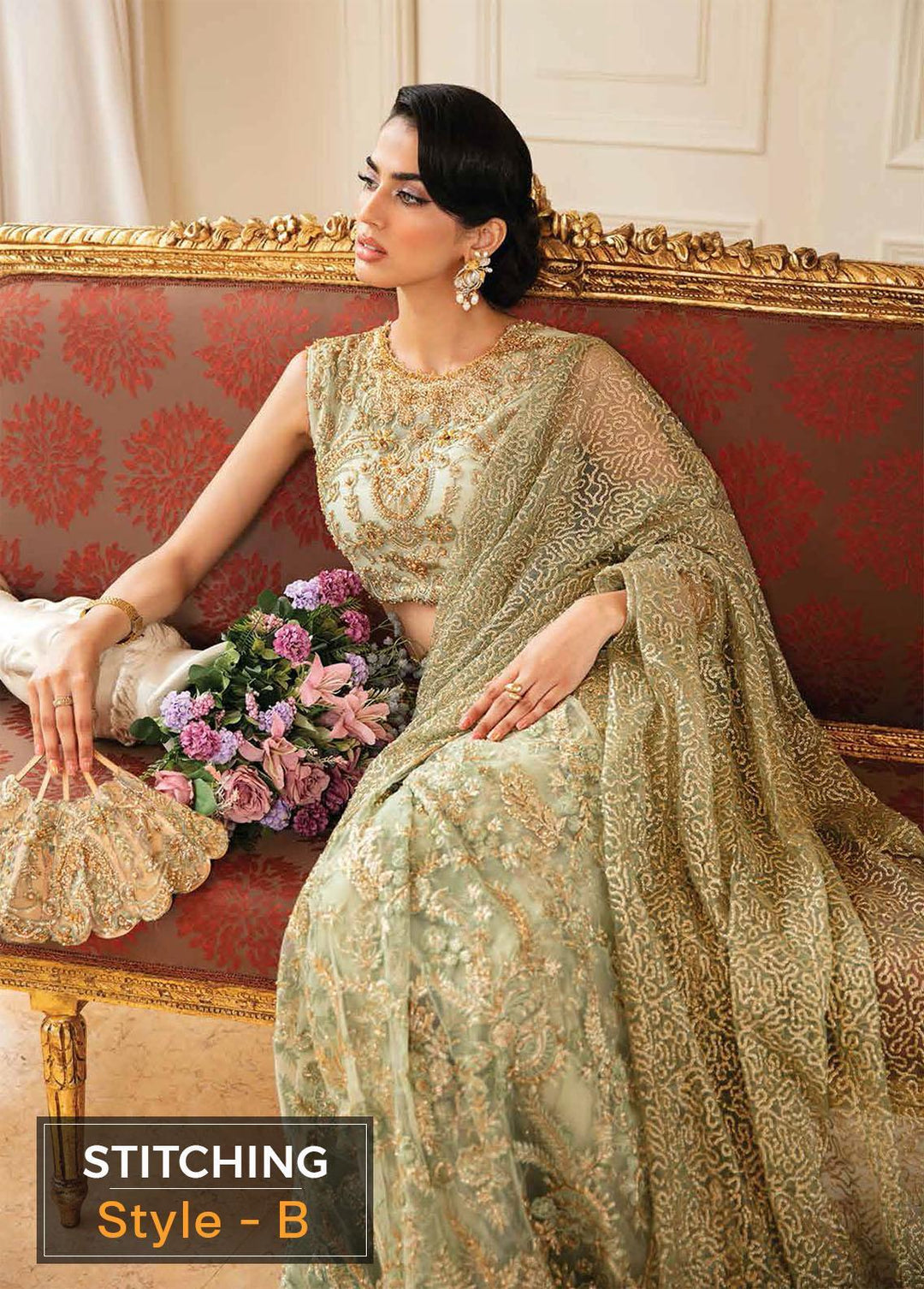 Serendipity by Mushq Embroidered Net Suits Unstitched 4 Piece MQ22S TDL22-07 Julie - Luxury Wedding Collection