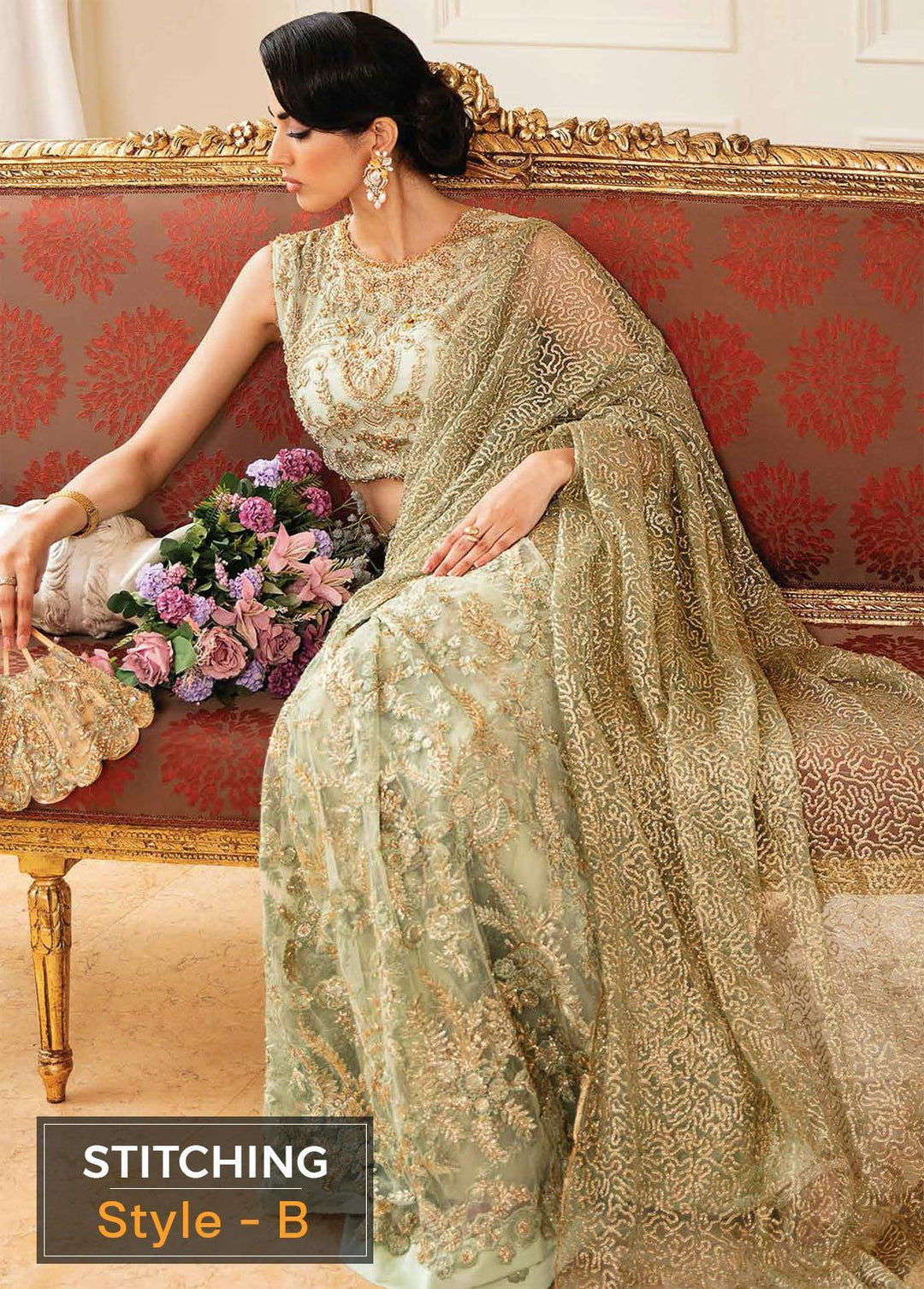 Serendipity by Mushq Embroidered Net Suits Unstitched 4 Piece MQ22S TDL22-07 Julie - Luxury Wedding Collection