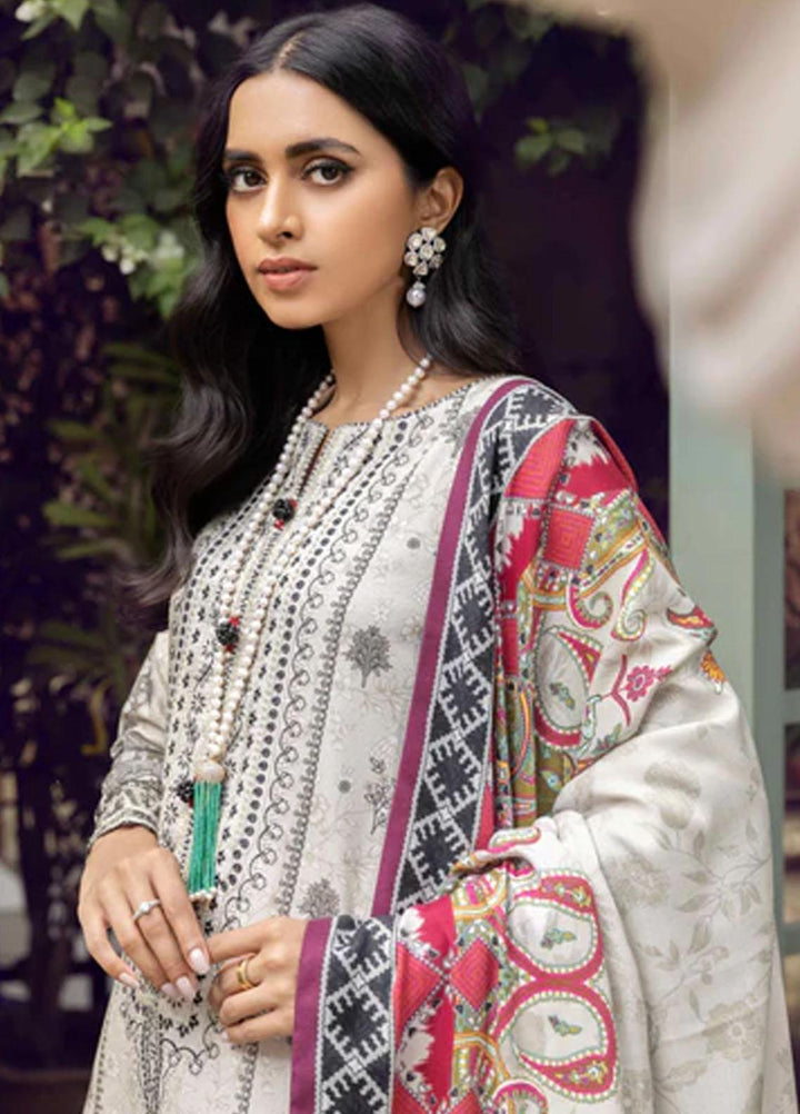 Winter Blossoms By Seran Embroidered Karandi Suits Unstitched 3 Piece SRN22WB 04 Magnolia - Winter Collection