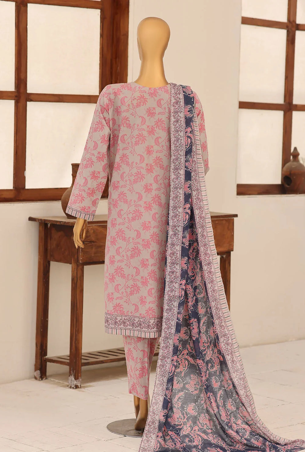 Identic by HZ Textiles Unstitched Embroidered Cotton 3 Piece Suit HZ26UCI PDW 3329-E - Casual Collection