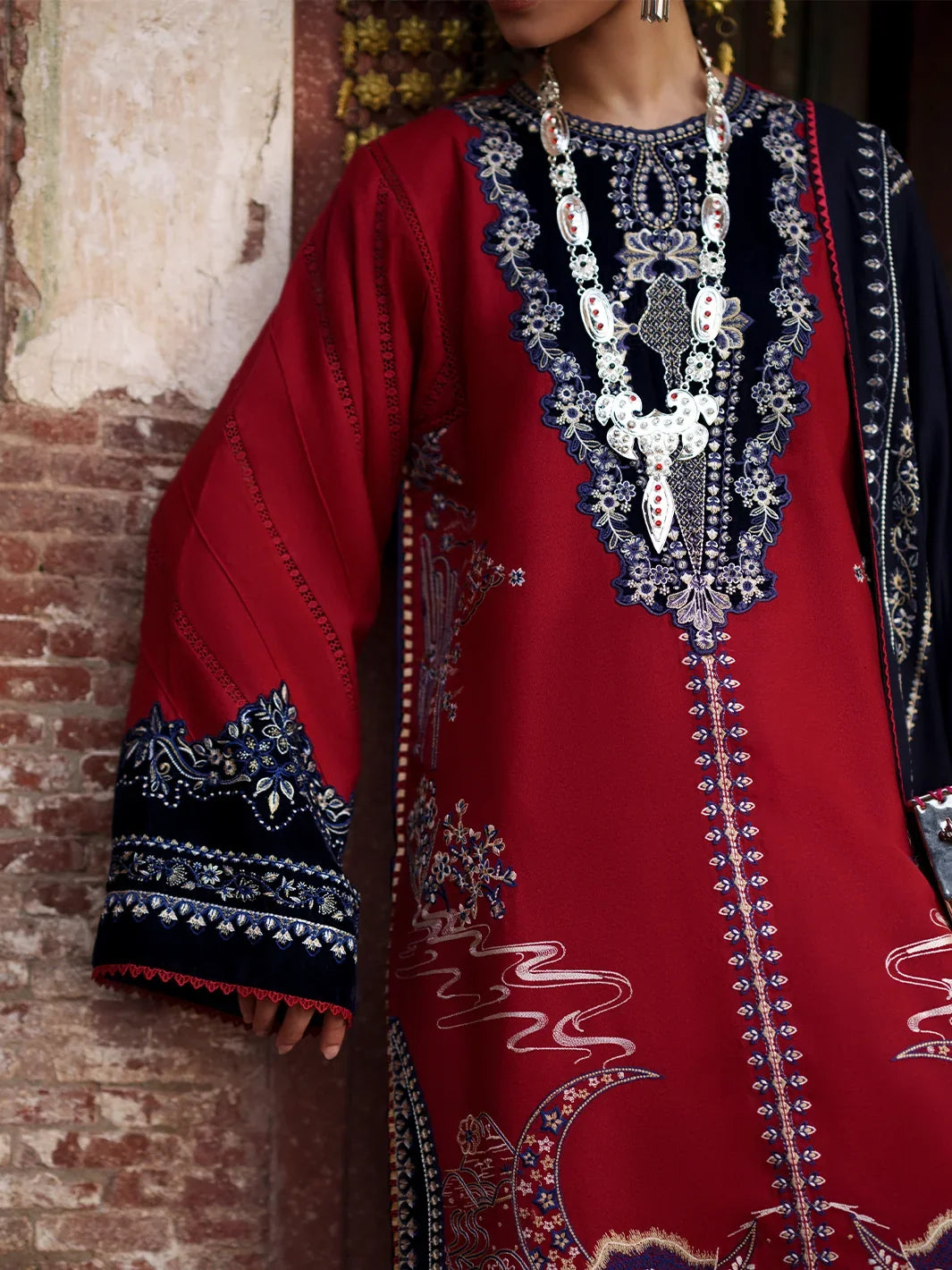 Gulnar by Bin Ilyas Unstitched Embroidered Karandi 3 Piece Suit BI26UGK 1011A - Festive Collection