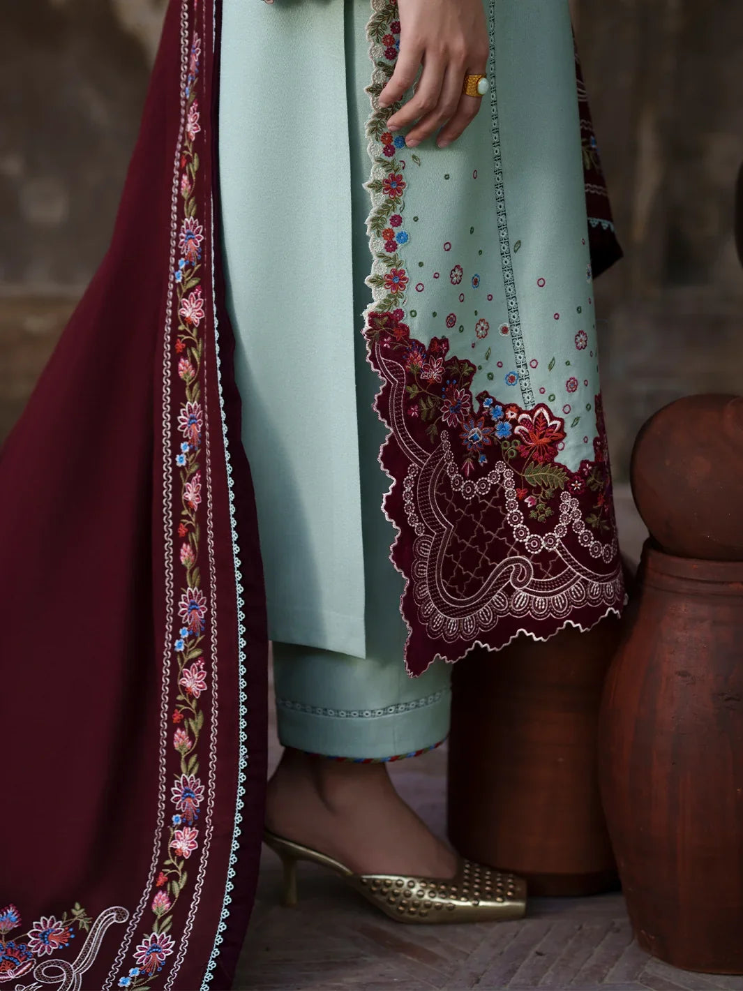 Gulnar by Bin Ilyas Unstitched Embroidered Karandi 3 Piece Suit BI26UGK 1012A - Festive Collection