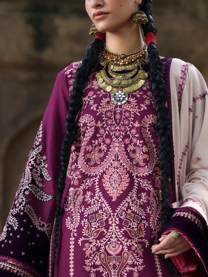 Gulnar by Bin Ilyas Unstitched Embroidered Karandi 3 Piece Suit BI26UGK 1013A - Festive Collection