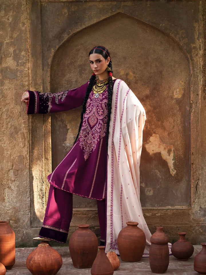 Gulnar by Bin Ilyas Unstitched Embroidered Karandi 3 Piece Suit BI26UGK 1013A - Festive Collection