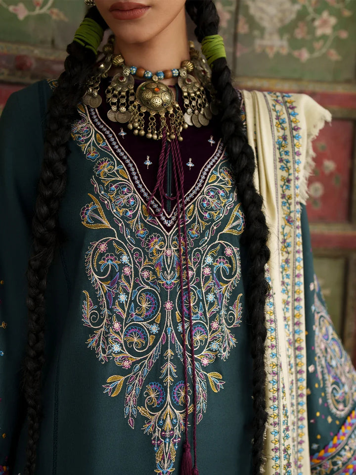 Gulnar by Bin Ilyas Unstitched Embroidered Karandi 3 Piece Suit BI26UGK 1014A - Festive Collection