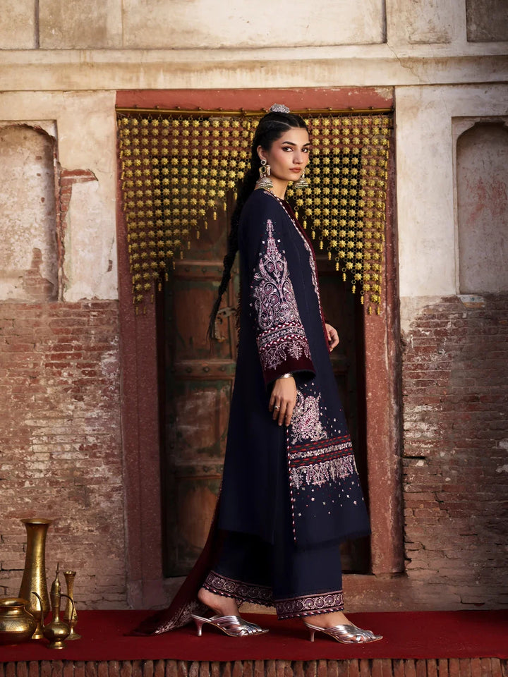 Gulnar by Bin Ilyas Unstitched Embroidered Karandi 3 Piece Suit BI26UGK 1014B - Festive Collection