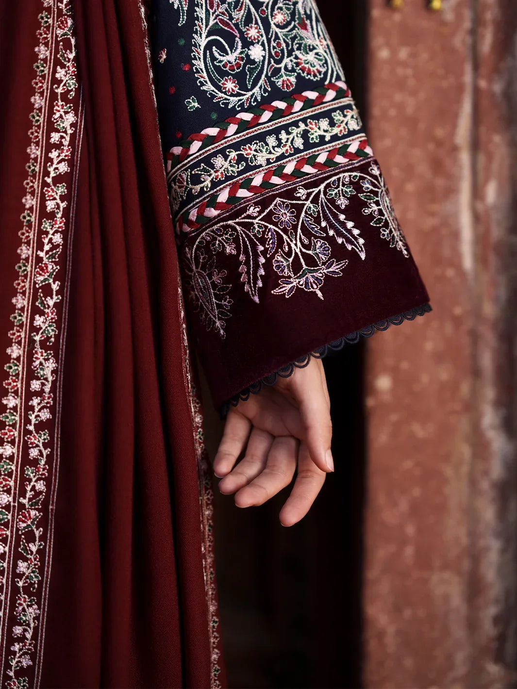 Gulnar by Bin Ilyas Unstitched Embroidered Karandi 3 Piece Suit BI26UGK 1014B - Festive Collection