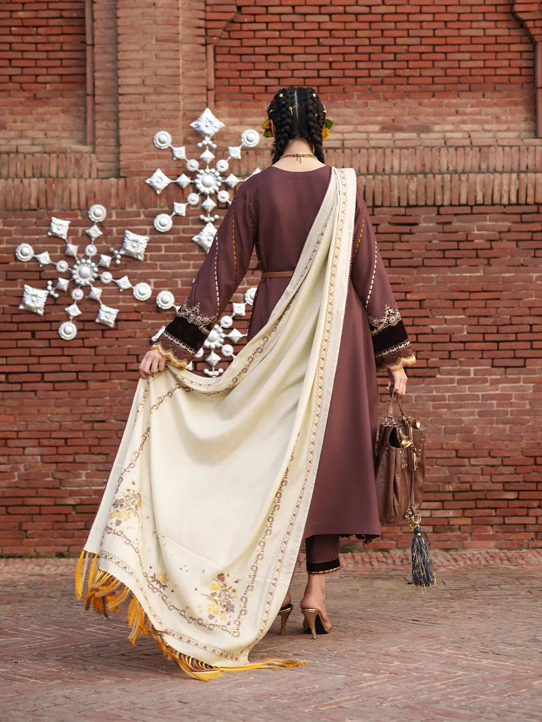 Gulnar by Bin Ilyas Unstitched Embroidered Karandi 3 Piece Suit BI26UGK 1015A - Festive Collection