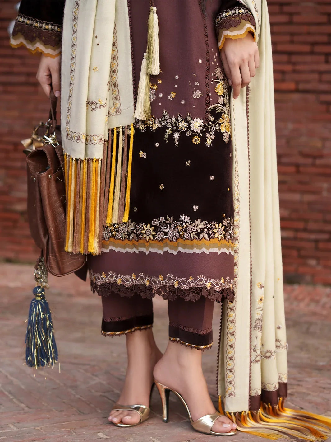 Gulnar by Bin Ilyas Unstitched Embroidered Karandi 3 Piece Suit BI26UGK 1015A - Festive Collection