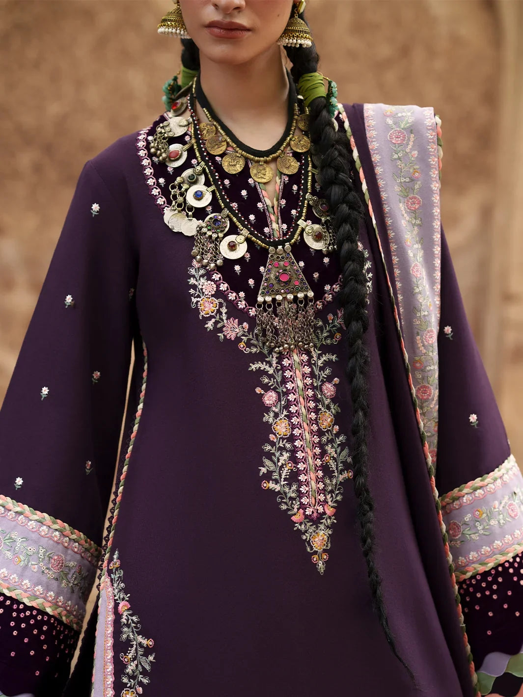 Gulnar by Bin Ilyas Unstitched Embroidered Karandi 3 Piece Suit BI26UGK 1016B - Festive Collection
