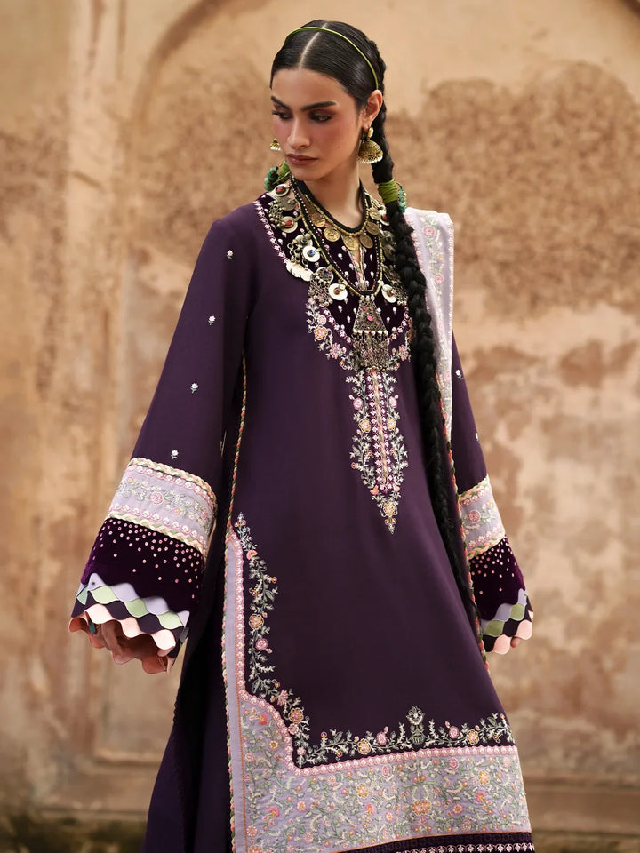 Gulnar by Bin Ilyas Unstitched Embroidered Karandi 3 Piece Suit BI26UGK 1016B - Festive Collection