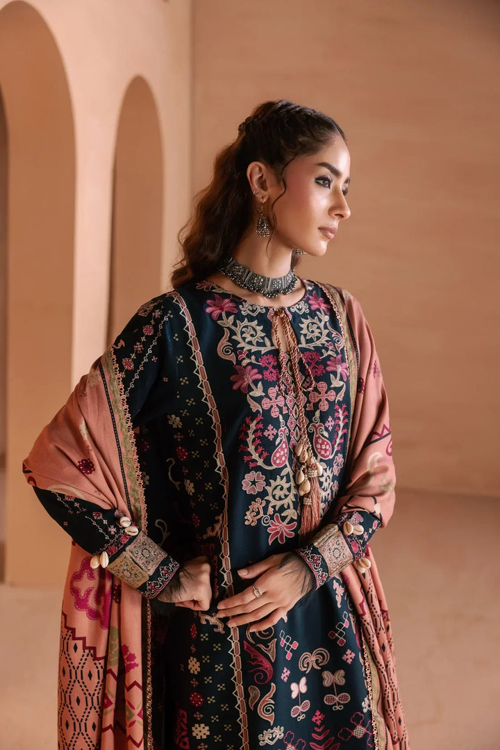 One Nation by Florent Unstitched Embroidered Viscose 3 Piece Suit FL26UON Gul - Casual Collection