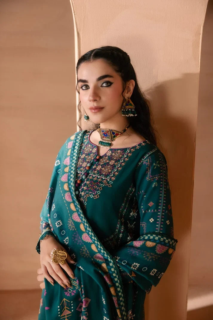 One Nation by Florent Unstitched Embroidered Viscose 3 Piece Suit FL26UON Zaryab - Casual Collection