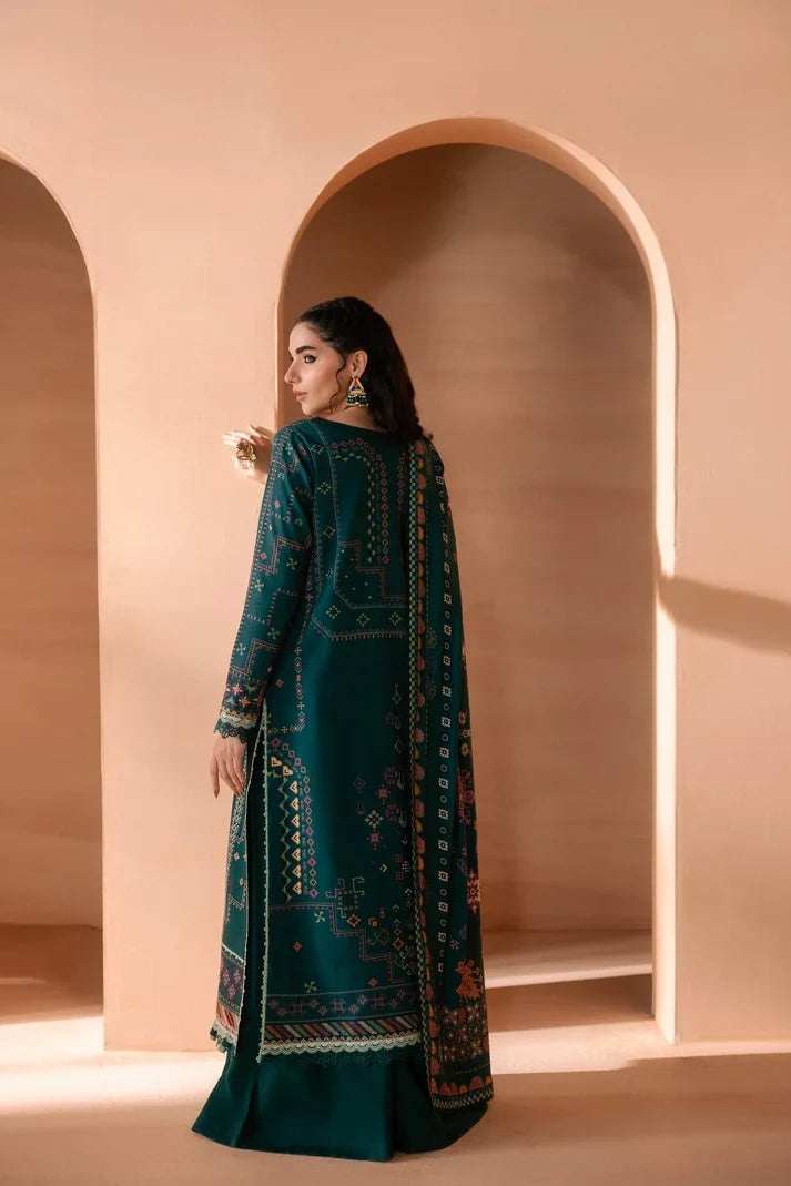 One Nation by Florent Unstitched Embroidered Viscose 3 Piece Suit FL26UON Zaryab - Casual Collection