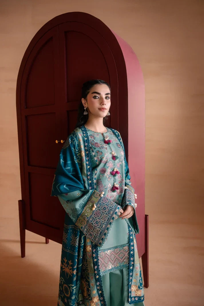 One Nation by Florent Unstitched Embroidered Viscose 3 Piece Suit FL26UON Inara - Casual Collection