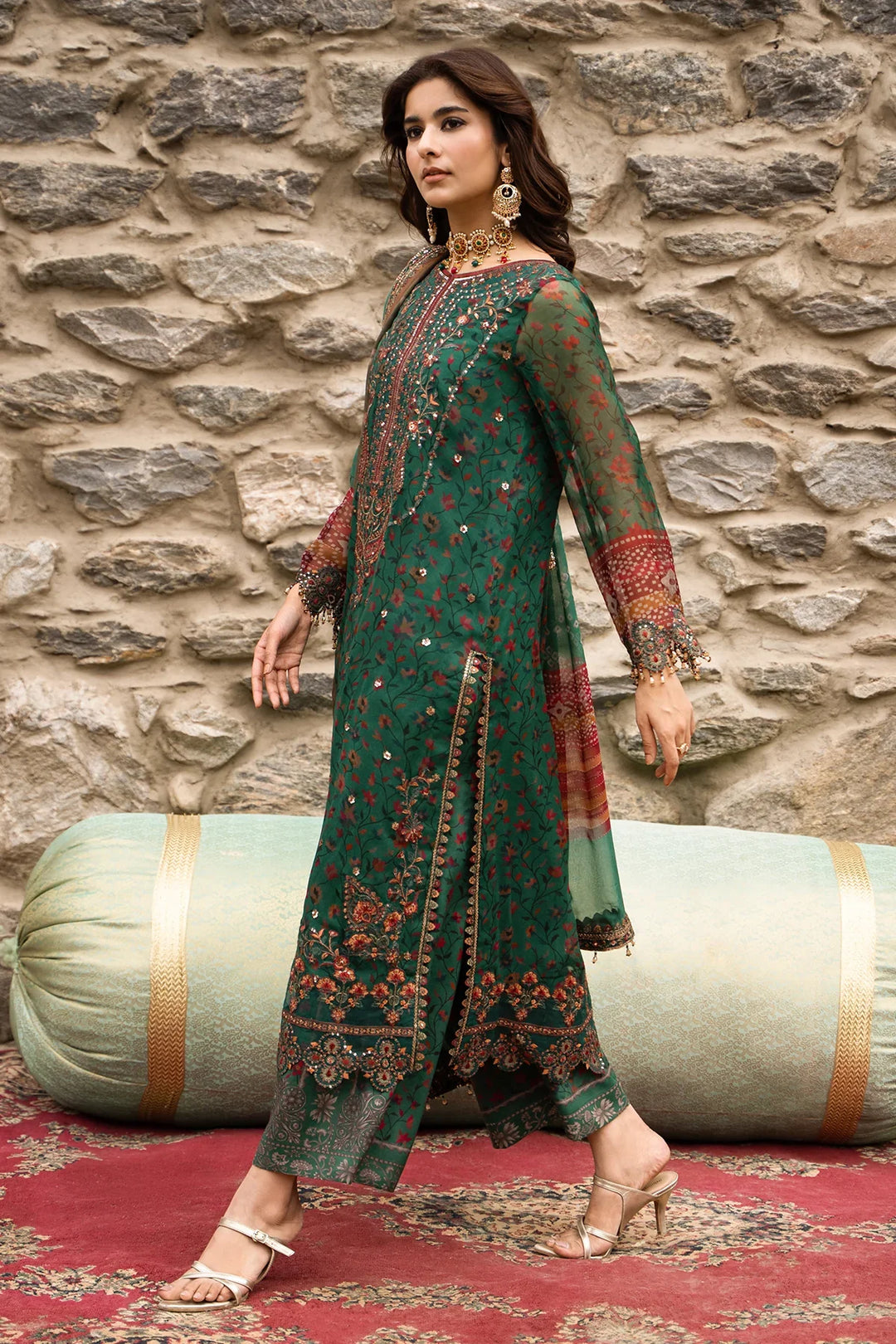 Vasal by Charizma Unstitched Embroidered Chiffon 3 Piece Suit CHR26UVC VSLW6-14 - Festive Collection