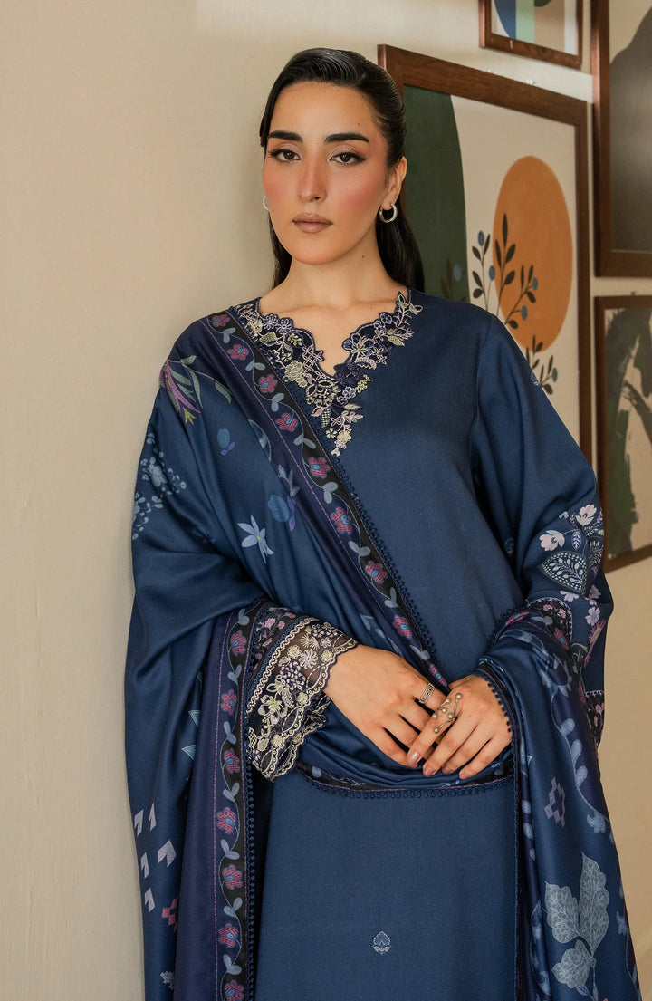 Bellini by Seran Unstitched Embroidered Viscose 3 Piece Suit SN26UBW Viona D-07 - Winter Collection