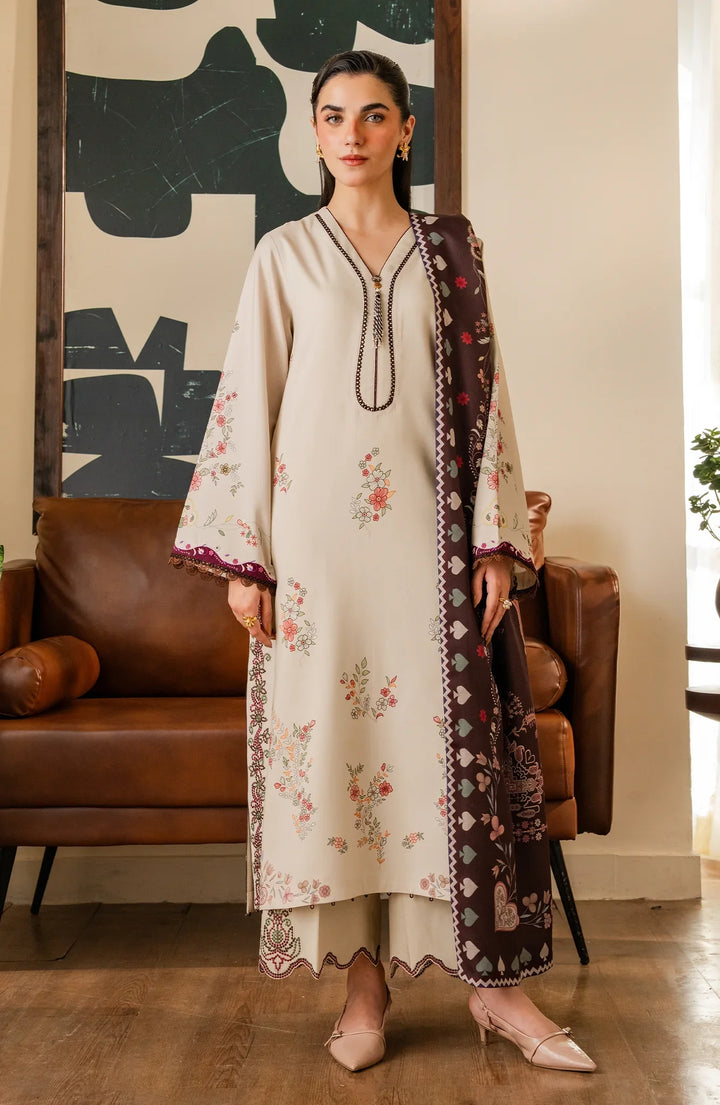 Bellini by Seran Unstitched Printed Viscose 3 Piece Suit SN26UBW EVARA D-08 - Winter Collection