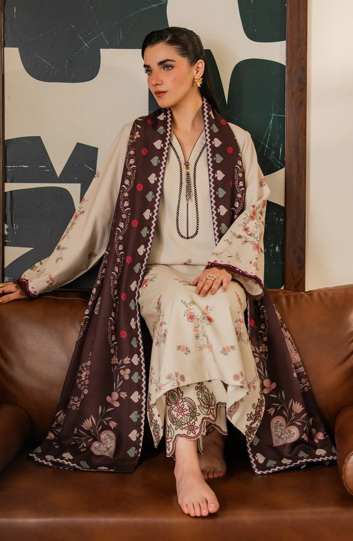 Bellini by Seran Unstitched Printed Viscose 3 Piece Suit SN26UBW EVARA D-08 - Winter Collection