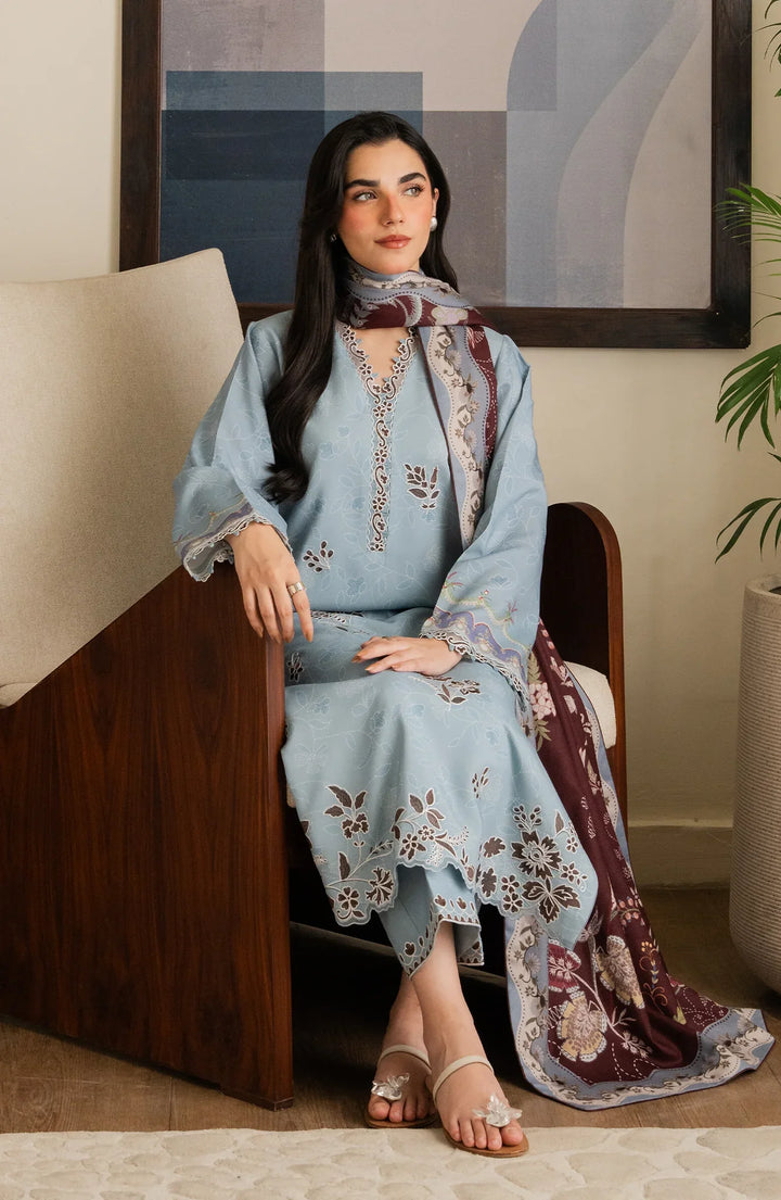 Bellini by Seran Unstitched Embroidered Viscose 3 Piece Suit SN26UBW NERRA D-11 - Winter Collection