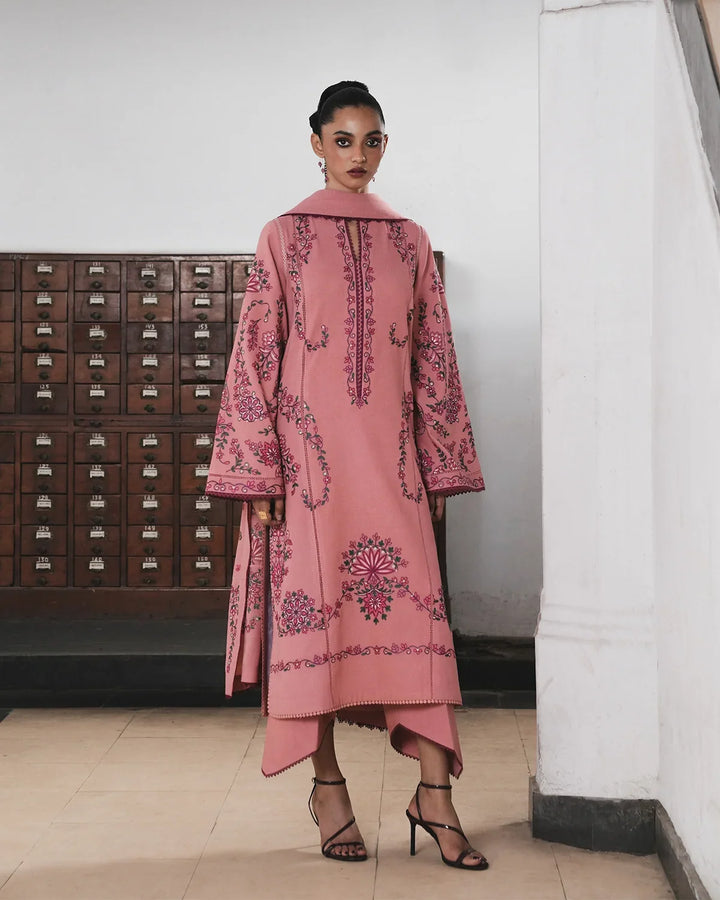 Jugnu by Hussain Rehar Unstitched Embroidered Karandi 3 Piece Suit HR26UJK Dalia - Winter Collection