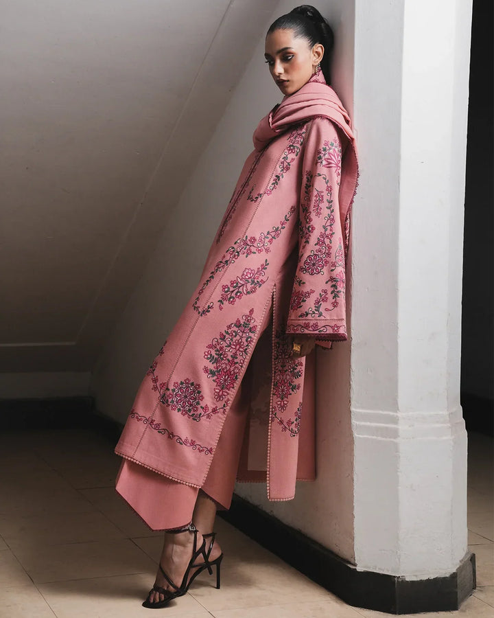 Jugnu by Hussain Rehar Unstitched Embroidered Karandi 3 Piece Suit HR26UJK Dalia - Winter Collection