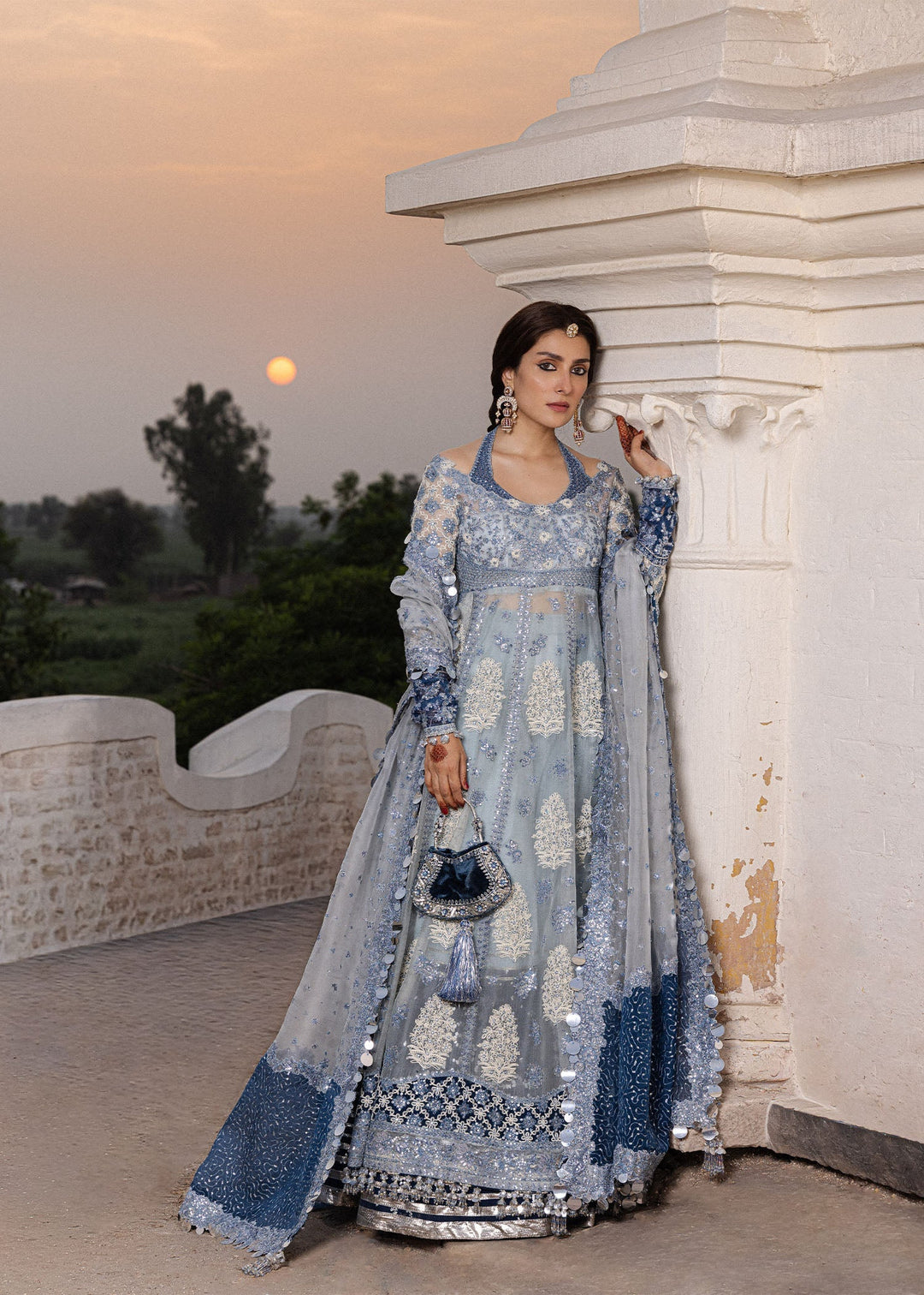The Doll House by Hussain Rehar Unstitched Embroidered Organza 3 Piece Suit HR26UDH Mehtab D-852 - Wedding Collection