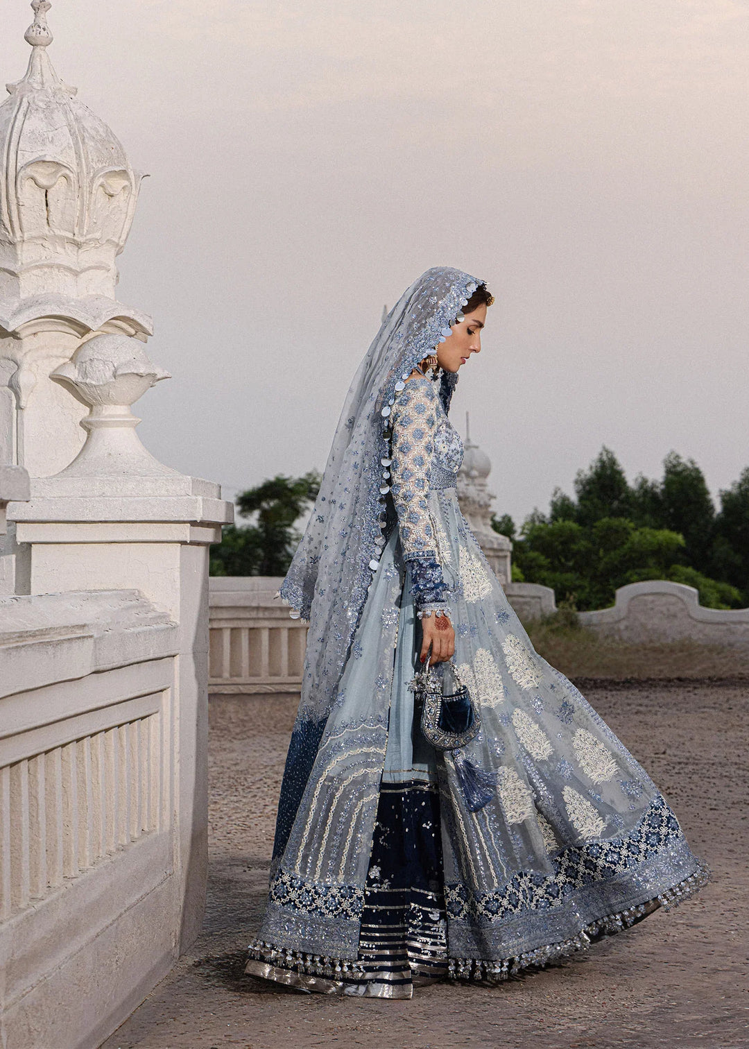The Doll House by Hussain Rehar Unstitched Embroidered Organza 3 Piece Suit HR26UDH Mehtab D-852 - Wedding Collection