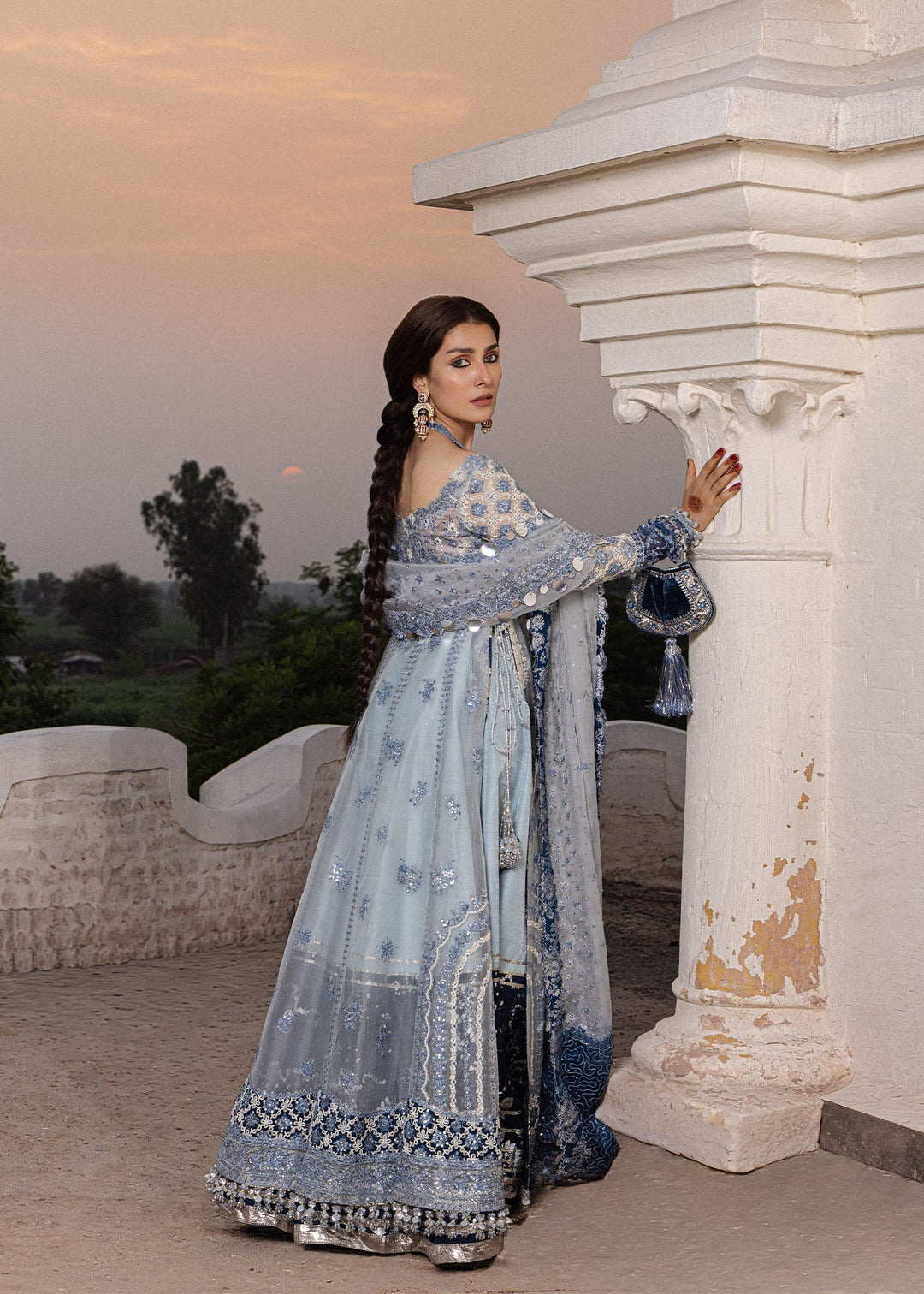 The Doll House by Hussain Rehar Unstitched Embroidered Organza 3 Piece Suit HR26UDH Mehtab D-852 - Wedding Collection