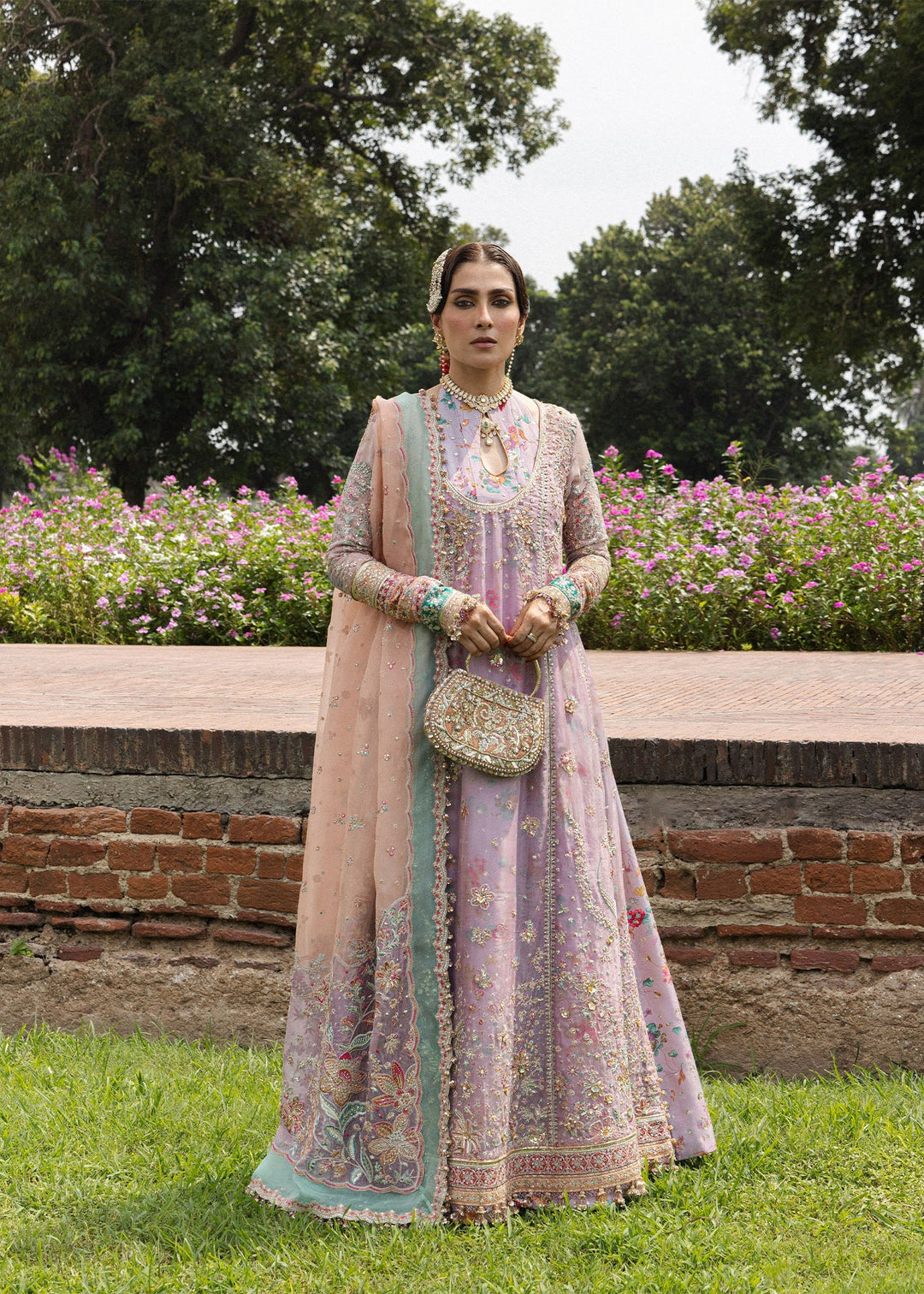 The Doll House by Hussain Rehar Unstitched Embroidered Organza 3 Piece Suit HR26UDH Gulrang D-853 - Wedding Collection
