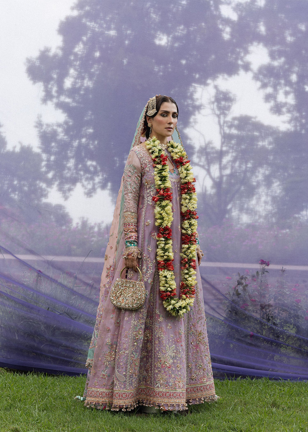 The Doll House by Hussain Rehar Unstitched Embroidered Organza 3 Piece Suit HR26UDH Gulrang D-853 - Wedding Collection