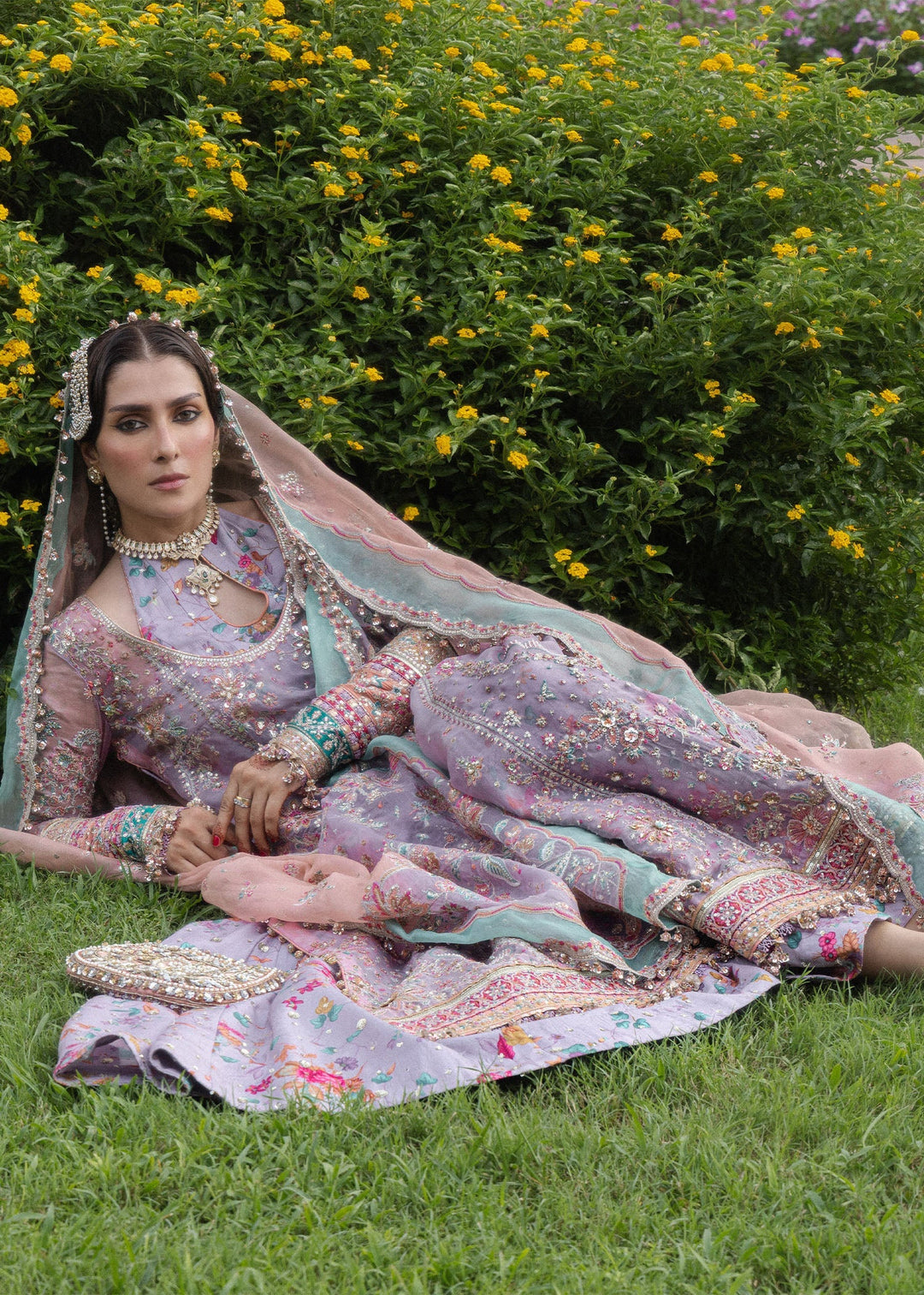 The Doll House by Hussain Rehar Unstitched Embroidered Organza 3 Piece Suit HR26UDH Gulrang D-853 - Wedding Collection