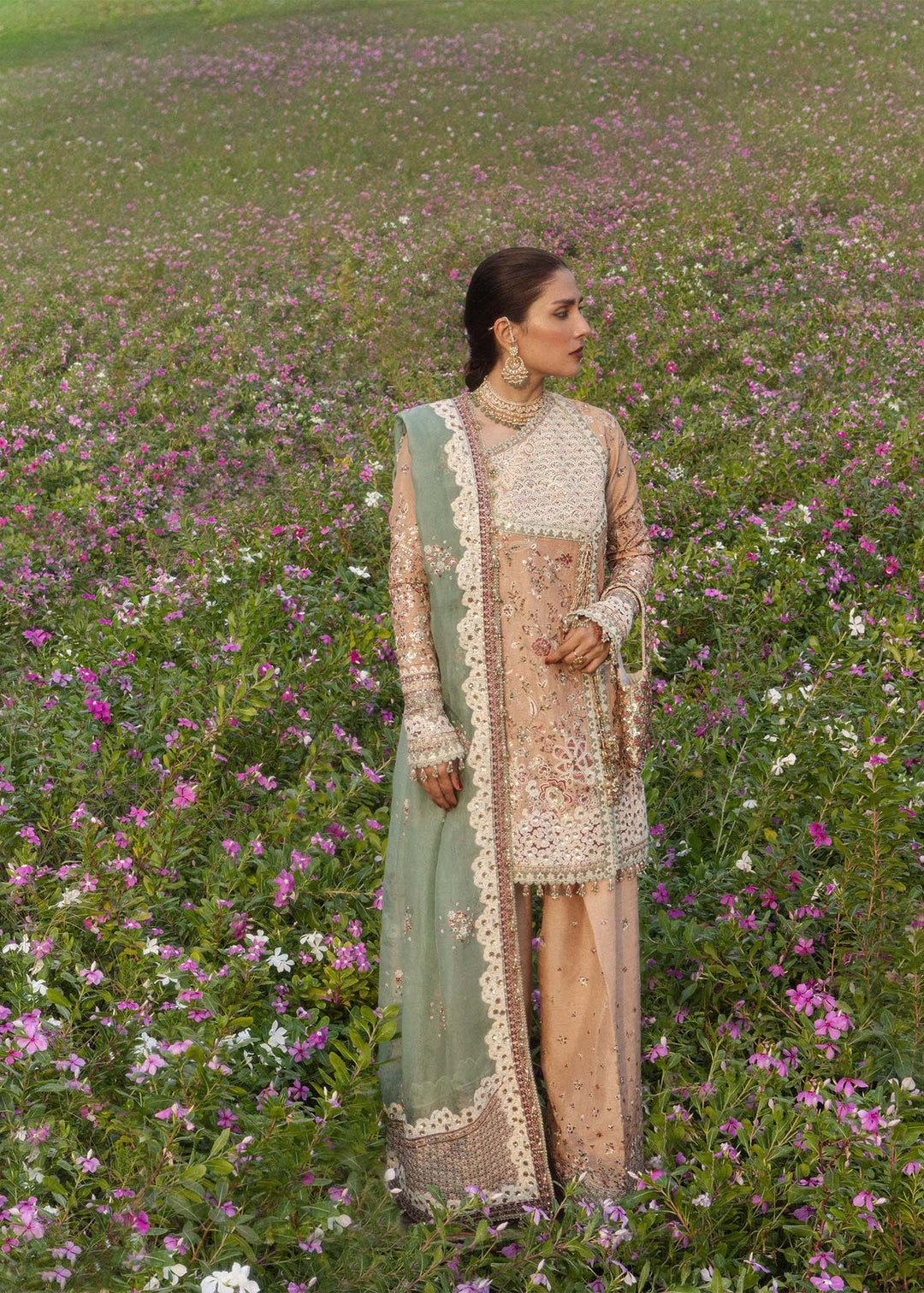 The Doll House by Hussain Rehar Unstitched Embroidered Korean Silk 3 Piece Suit HR26UDH Gohar-Ara D-854 - Wedding Collection