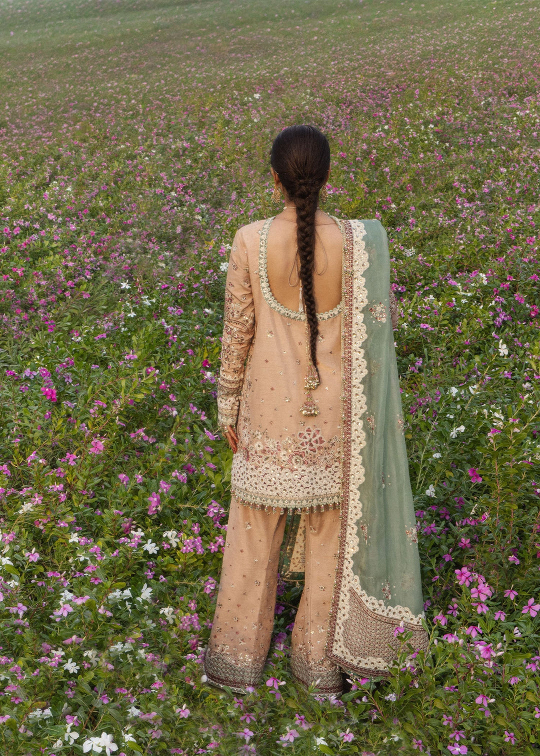 The Doll House by Hussain Rehar Unstitched Embroidered Korean Silk 3 Piece Suit HR26UDH Gohar-Ara D-854 - Wedding Collection