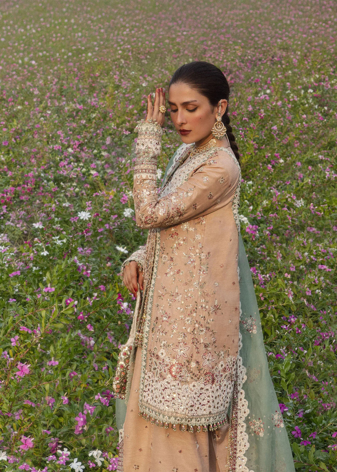 The Doll House by Hussain Rehar Unstitched Embroidered Korean Silk 3 Piece Suit HR26UDH Gohar-Ara D-854 - Wedding Collection