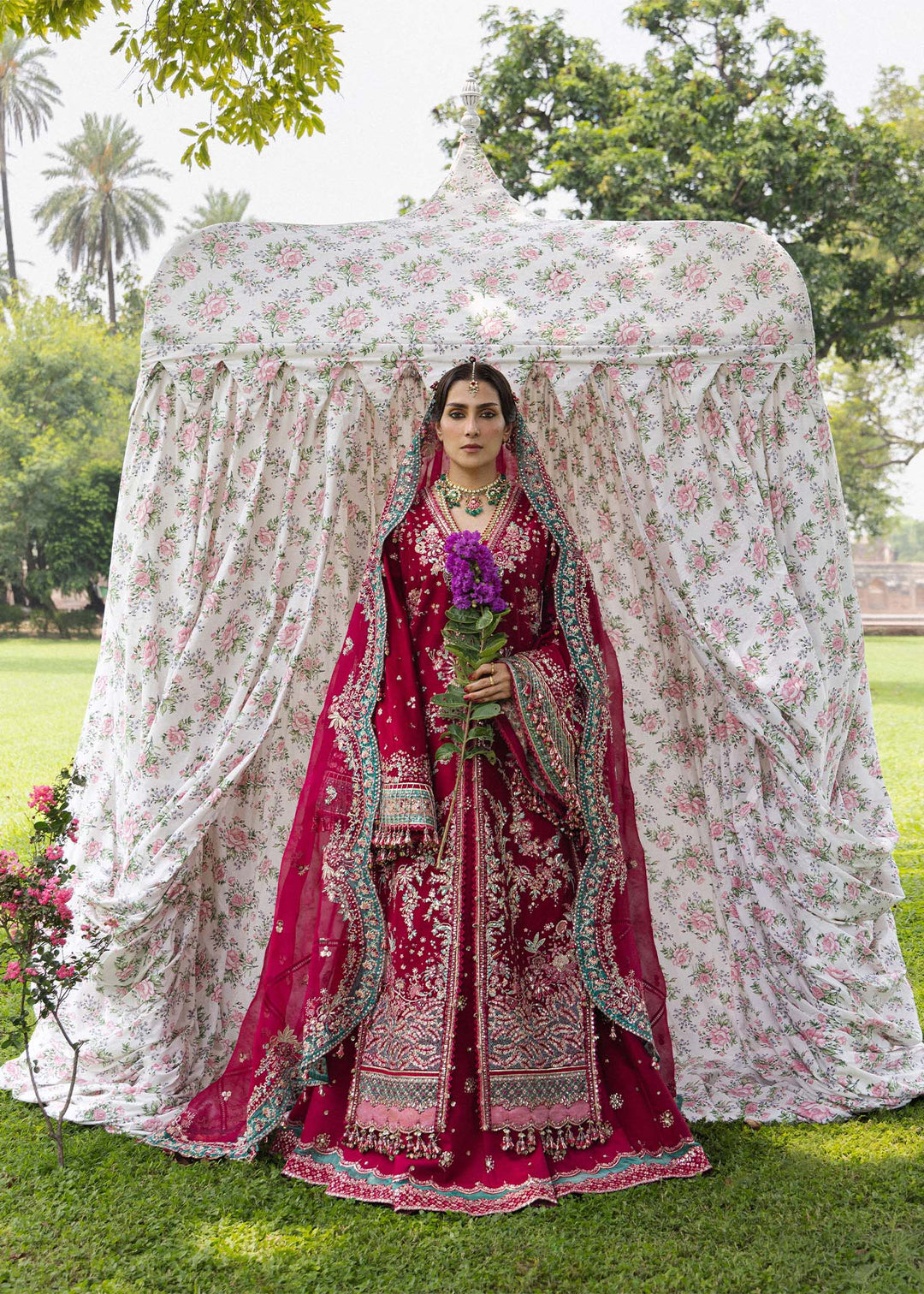 The Doll House by Hussain Rehar Unstitched Embroidered Korean Silk 3 Piece Suit HR26UDH Sher Bano D-872 - Wedding Collection